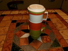 3 Mugs / Tasses vintage TUPPERWARE avec Couvercles  pique nique  0.25 cl