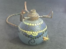 Petite Lampe Veilleuse Art Déco en Verre Émaillé Signée Leune. Années 1920/1930