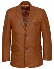 Blazer En Cuir Pour Homme TAN