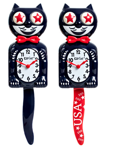 Old glory kit cat klock - klock, blue
