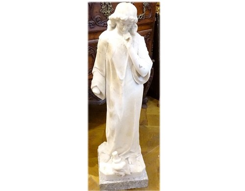 Grande sculpture marbre - , blanc