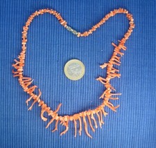 B26D Joli Collier Corail Rose Branche Naturel Lot Bijou Ancien