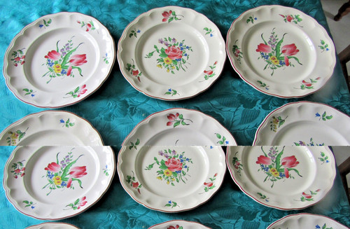 Assiettes plates faïence - 6,