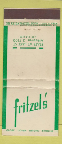 Matchbook cover fritzel - -, fritzel's