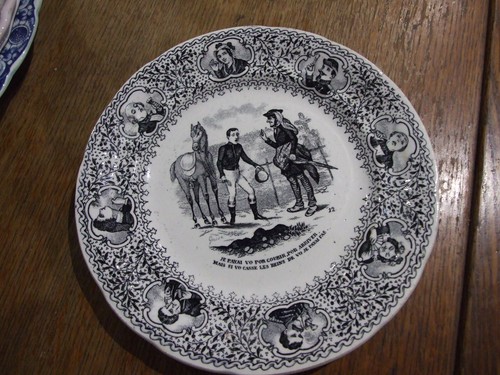 Assiette humoristique hippique