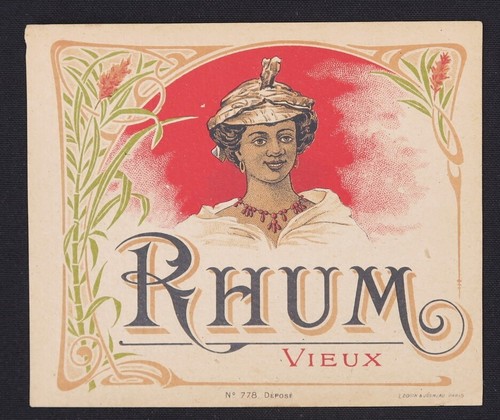 Ancienne étiquette rhum - rhum, vieux