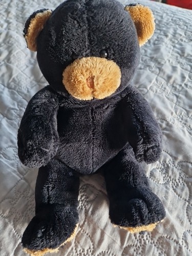 Doudou peluche ours noir - peluche,