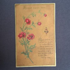 Ancienne Image Pieuse à Fond Doré Quel Bonheur Si Quelque Jours... XIXème