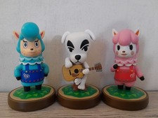 Amiibo lot Animal Crossing, figurines Nintendo : Serge, Kéké, Risette 