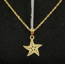 Pendentif Et Chaîne Or 18k 750 Mls. Etoile Du Mer