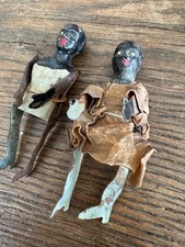 RARISSIMES ET ANCIENNES PETITES POUPEES 7CM DE HAUTEUR PLATRE PAPIER ET METAL