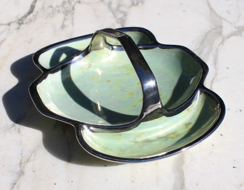 Vtg porcelain silver rim - porcelain,