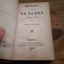 oeuvres choisies CHEVALIER de PARNY chez lemoine 1826