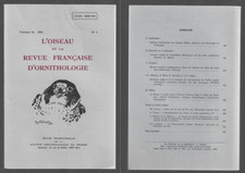 L OISEAU ET LA REVUE FRANCAISE D'ORNITHOLOGIE . volume 54, 1984 N° 3
