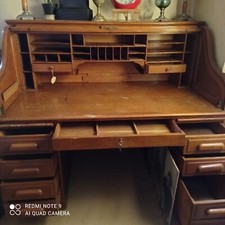 Grand bureau americain avec rideau en bois