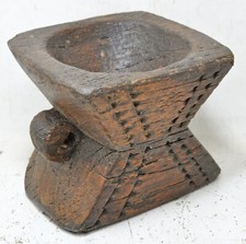 Antique en Bois Agricole Semences Support Bijni Original Ancien Main