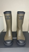 Bottes Chanel Kaki 38 Neuve