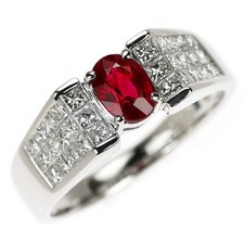 Bague diamant rubis sang de