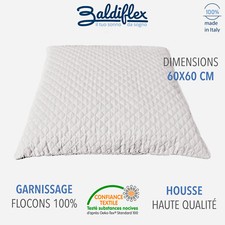 OREILLER MEMOIRE DE FORME 60X60 COUSSIN ERGONOMIQUE EN FLOCONS DE MOUSSE