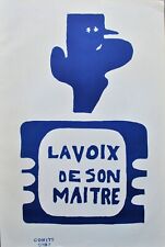Affiche MAI 68 Originale : La voix de son maître, DE GAULLE ! #RÉVOLUTION
