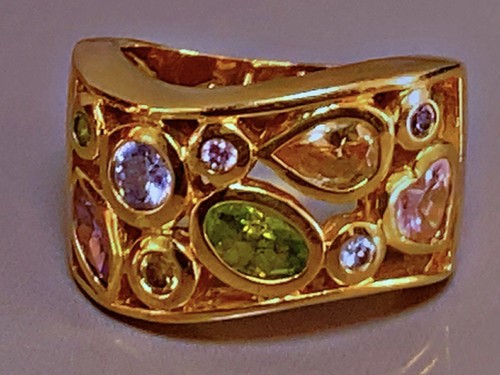 Bague plaqué sertie - bague, bijou