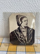 Ancien Dessin Au Stylo Femme Costume Savoyarde Folklorique Deco Retro 