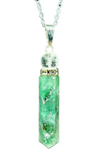 Collier en jade quartz et collier CZ pendentif en jade néphrite 18" plaqué ar...