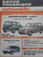 AUTOBIANCHI LANCIA Y10 et 4WD FIRE FILA TURBO REVUE TECHNIQUE AUTOMOBILE 481 BX