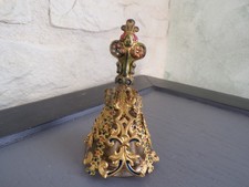 clochette de table bronze recouverte en laiton polychrome