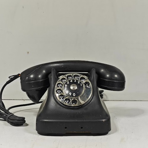 Téléphone rotatif noir - téléphone,