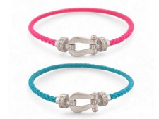 BRACELET FRED FORCE 10 MOYEN 0B0077 T15 OR BLANC 18K 34 DIAMANTS 2 CABLES 4880€