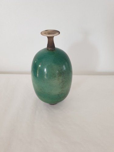 Vase céramique vert pansu - vase,