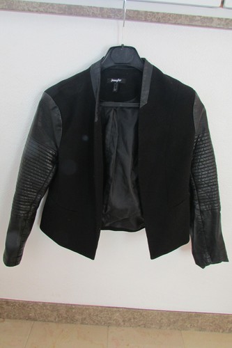 Veste blazer noire matière - noire, bi-matière