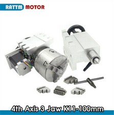 『FR』K11-100mm A-axis 3-jaw chuck Rotation 4th Axis 6:1+ Tailstock for CNC Router