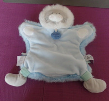 B2C / Doudou et Compagnie lion marionnette bleu blanc fourrure artik cool