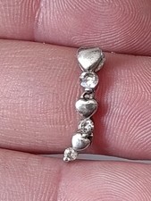 Pendentif Cœur Argent Massif & Pierre à Identifier 0,9 g Bijoux Vintage