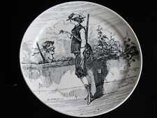 XIX Assiette parlante Creil & Montereau La Chasse  N° 8 - Ch. Hamlet  A. Grevin