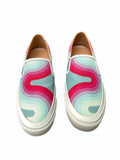 Dries Van Noten X Verner Panton Iconic Waves patterns Blue Slip Ons Size 40 US 7