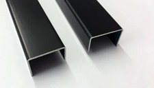 Profils en U 1mm Aluminium Simple Face Ral 9005 Noir(Eins.schutzfolie) 2000mm