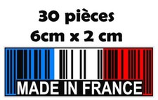 30x sticker autocollant " Made in France " code barre