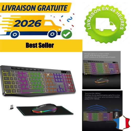 Ensemble clavier souris sans