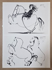 Lithographie noir et blanc d'après Pablo PICASSO : Toros y Toreros. Picador