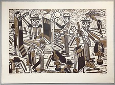 Linogravure de Antonio Segui, numérotée 30/50 et signée.