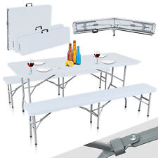 Strattore Table et Bancs de Jardin Pliant Table Camping Picnic Pliable Plastique