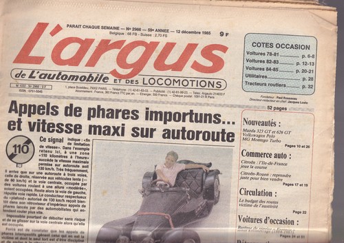 Argus 2966 mazda 323 - l'argus, gt