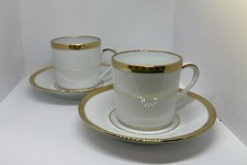 2 Jolies tasses à café, avec leur soucoupe , Décor Or, Leclair Limoges