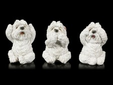 Trois Chiens Sages Figurines -