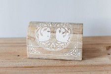 Boite en Bois Blanc et Beige