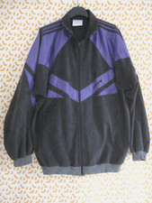 Veste Adidas 90'S velour Noir et violet Vintage Jacket Homme - 186 / XL
