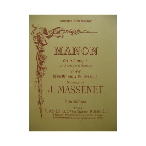 Massenet jules manon opéra - massenet,